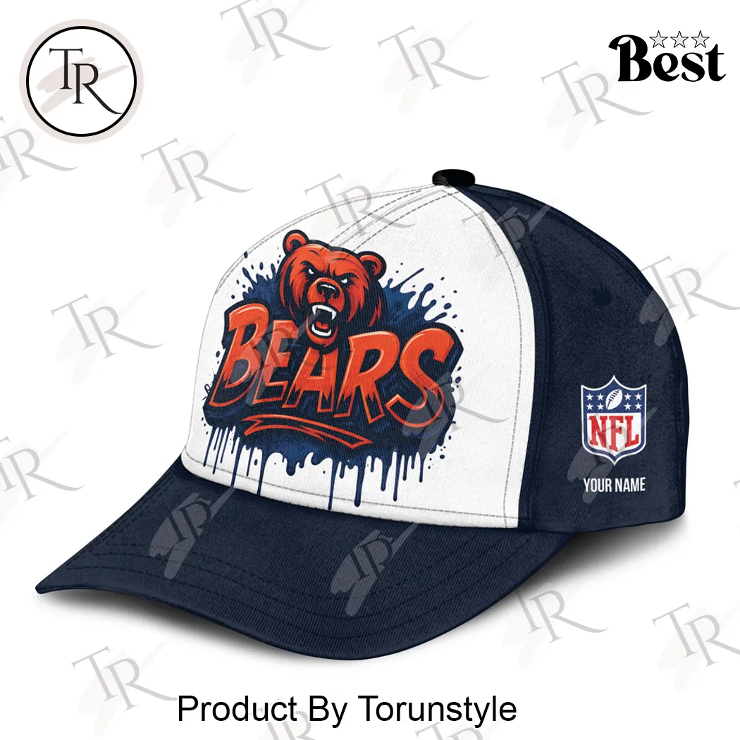 Chicago Bears Custom Name Football Fan Graffiti Paint Drip Baseball Cap Chicago Bears Custom Name Football Fan Graffiti Paint Drip Baseball Cap