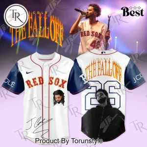J Cole The Fall Off Tour Red Sox Premium 3D Graphic Baseball Jersey