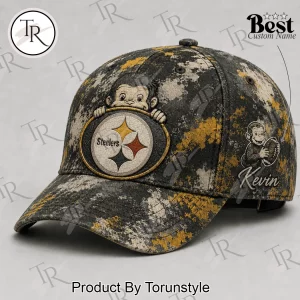 Pittsburgh Steelers Curious George Personalized Custom Name Camo Baseball Cap