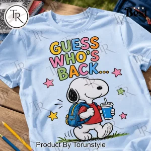 Snoopy Peanuts Back to School Guess Who’s Back Light Blue T-Shirt