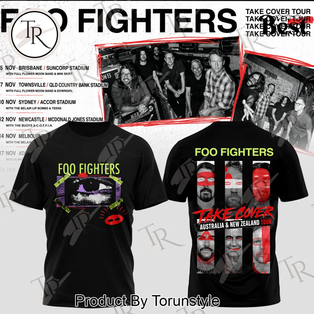 Foo Fighters Take Cover Australia and New Zealand Tour Graphic Concert Hoodie Foo Fighters Take Cover Australia and New Zealand Tour Graphic Concert Hoodie