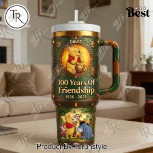 Winnie the Pooh 100 Years of Friendship Personalized Commemorative 40oz Tumbler with Handle