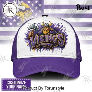 Minnesota Vikings Personalized Name Premium Graffiti Purple Baseball Cap