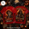 Disney Stitch Halloween Spooky Season Witch and Vampire Red Graphic T-Shirt Disney Stitch Halloween Spooky Season Witch and Vampire Red Graphic T-Shirt