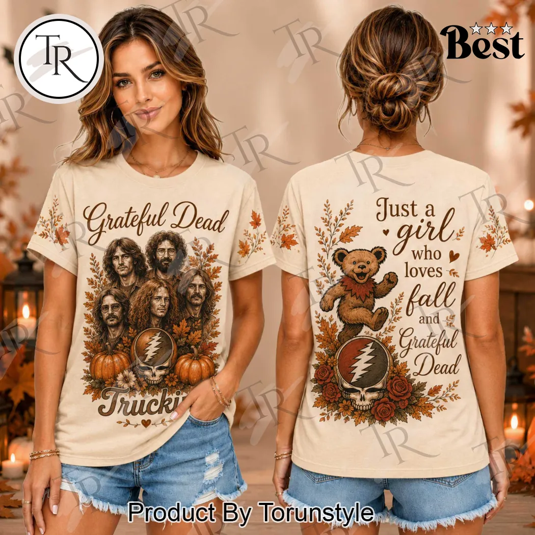 Grateful Dead Just A Girl Who Loves Fall Vintage Autumn Pumpkin Bear T-Shirt Grateful Dead Just A Girl Who Loves Fall Vintage Autumn Pumpkin Bear T-Shirt