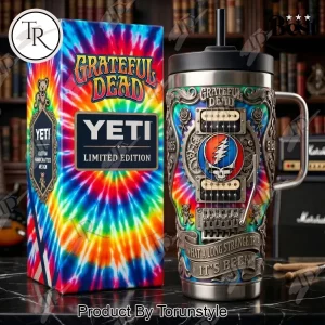 Grateful Dead Yeti Limited Edition Custom 3D Embossed Guitar Tie Dye Insulated 40oz Tumbler