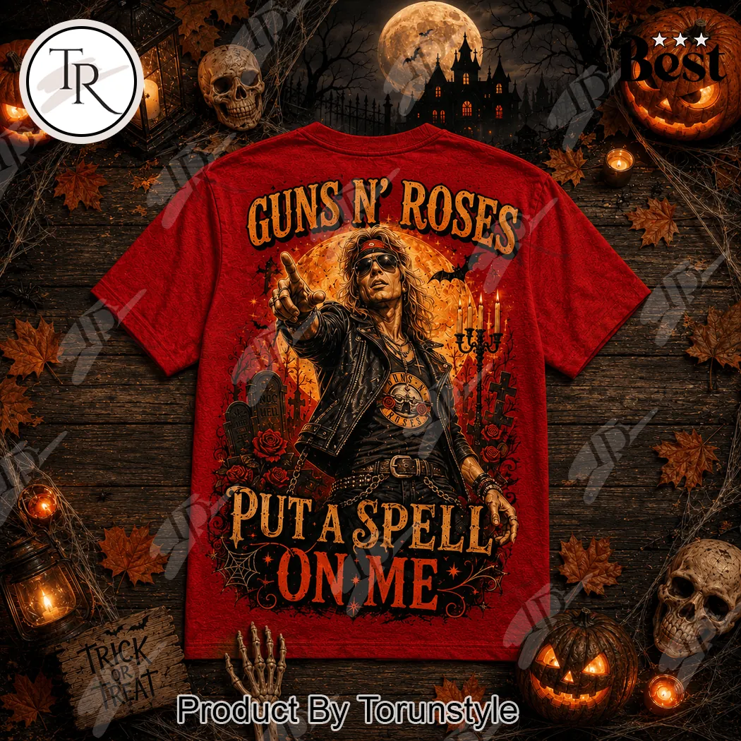 Guns N Roses Halloween Spooky Season Slash and Axl Rose Vintage Rock Red T-Shirt