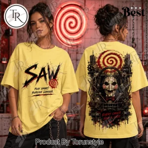 SAW Jigsaw Puppet Halloween Horror Movie Graphic T-Shirt