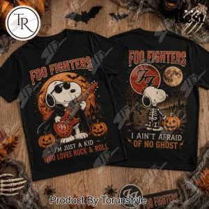 Foo Fighters Snoopy Halloween Rock and Roll Vintage Graphic T-Shirt