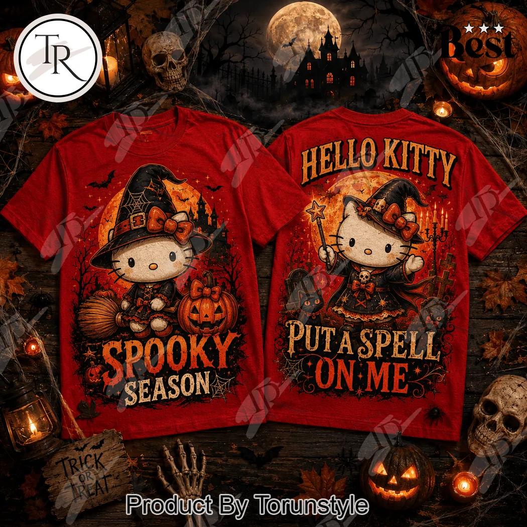 Hello Kitty Witch Spooky Season Red Gothic Halloween T-Shirt Hello Kitty Witch Spooky Season Red Gothic Halloween T-Shirt