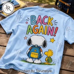 Snoopy Peanuts Back to School Guess Who's Back Light Blue T-Shirt