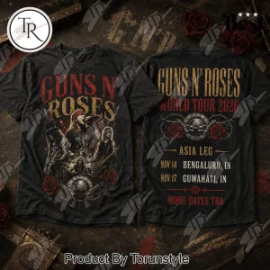 Guns N’ Roses World Tour 2026 Vintage Wash Graphic Rock Band Concert T-Shirt