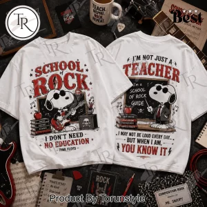 Snoopy School of Rock Teacher Funny Guitar Graphic T-Shirt