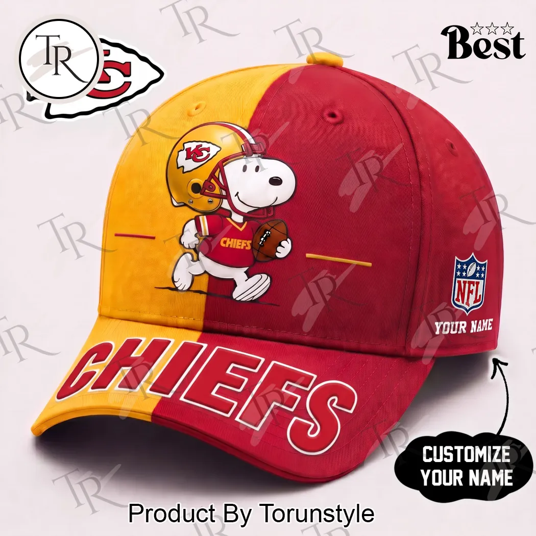 Kansas City Chiefs Snoopy Personalized Name Custom Game Day Baseball Cap Kansas City Chiefs Snoopy Personalized Name Custom Game Day Baseball Cap
