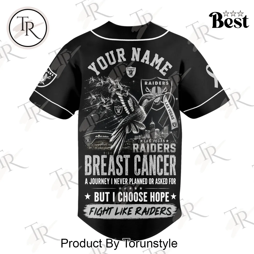 Las Vegas Raiders Breast Cancer Awareness Faith Over Fear Personalized Black Baseball Jersey Las Vegas Raiders Breast Cancer Awareness Faith Over Fear Personalized Black Baseball Jersey