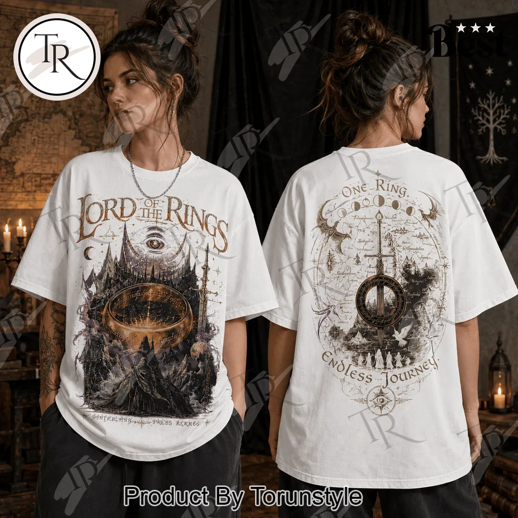 Lord of the Rings Middle Earth Vintage Double Sided Graphic Oversized T-Shirt Lord of the Rings Middle Earth Vintage Double Sided Graphic Oversized T-Shirt