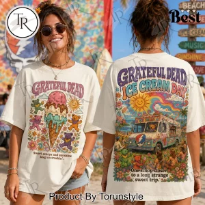 Grateful Dead Ice Cream Day Vintage Psychedelic Dancing Bears Graphic T-Shirt