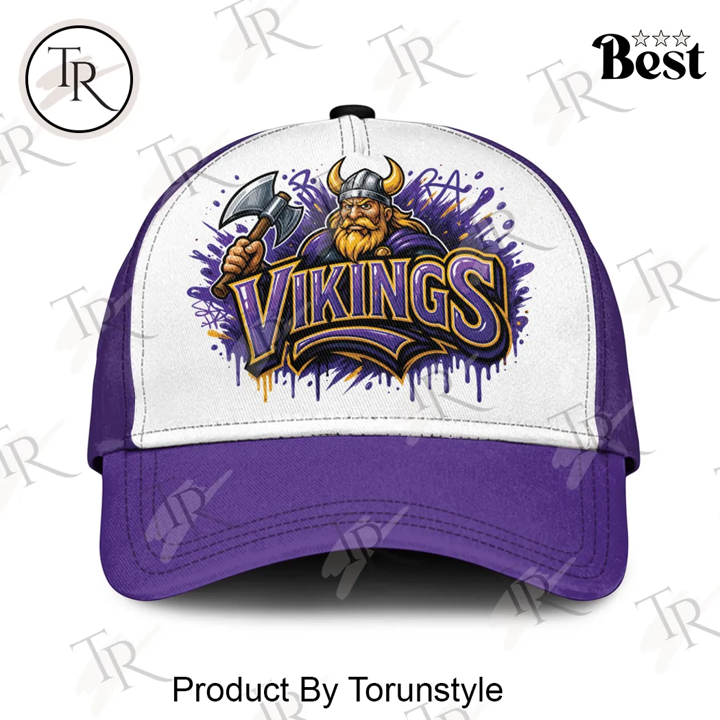 Minnesota Vikings Personalized Name Premium Graffiti Purple Baseball Cap Minnesota Vikings Personalized Name Premium Graffiti Purple Baseball Cap