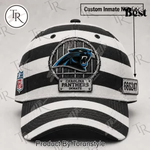 Carolina Panthers NFL Funny Inmate Custom Number Striped Baseball Cap