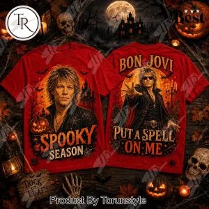 Bon Jovi Spooky Season Halloween Vampire Portrait Red Graphic T-Shirt