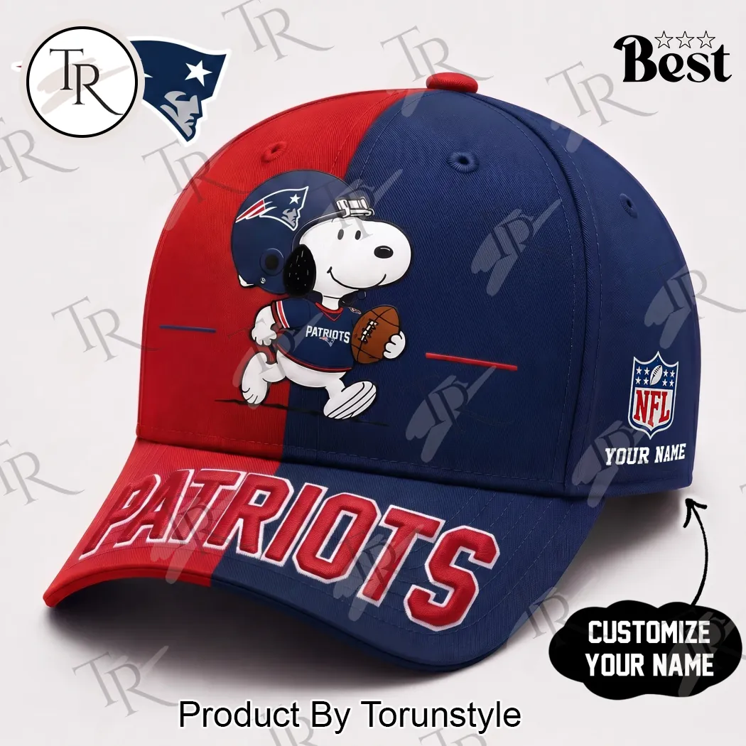 New England Patriots Snoopy Personalized Custom Name Game Day Baseball Cap New England Patriots Snoopy Personalized Custom Name Game Day Baseball Cap