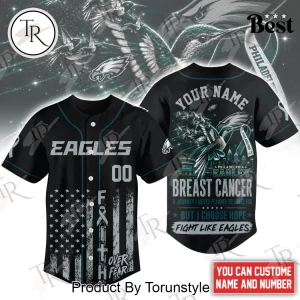 Philadelphia Eagles Breast Cancer Awareness Personalized Hope Over Fear Baseball Jersey Philadelphia Eagles Breast Cancer Awareness Personalized Hope Over Fear Baseball Jersey