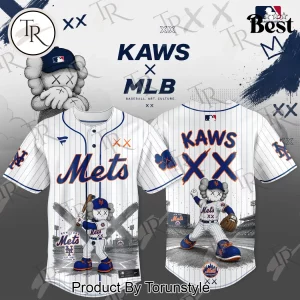 KAWS x MLB New York Mets 2026 Limited Edition Pinstripe Baseball Jersey