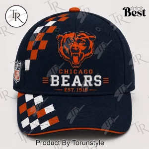 Chicago Bears NFL Est 1919 Premium Checkered Sideline Baseball Cap