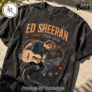 Ed Sheeran Loop Tour 2026 Vintage Washed Concert Graphic T-Shirt