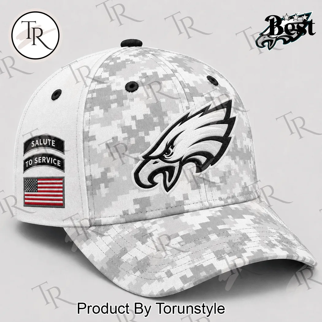 Philadelphia Eagles Salute to Service Premium White Digital Camo Baseball Cap Philadelphia Eagles Salute to Service Premium White Digital Camo Baseball Cap