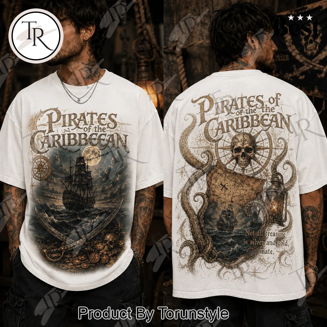 Pirates of the Caribbean Skull and Kraken Vintage Gothic Graphic T-Shirt Pirates of the Caribbean Skull and Kraken Vintage Gothic Graphic T-Shirt