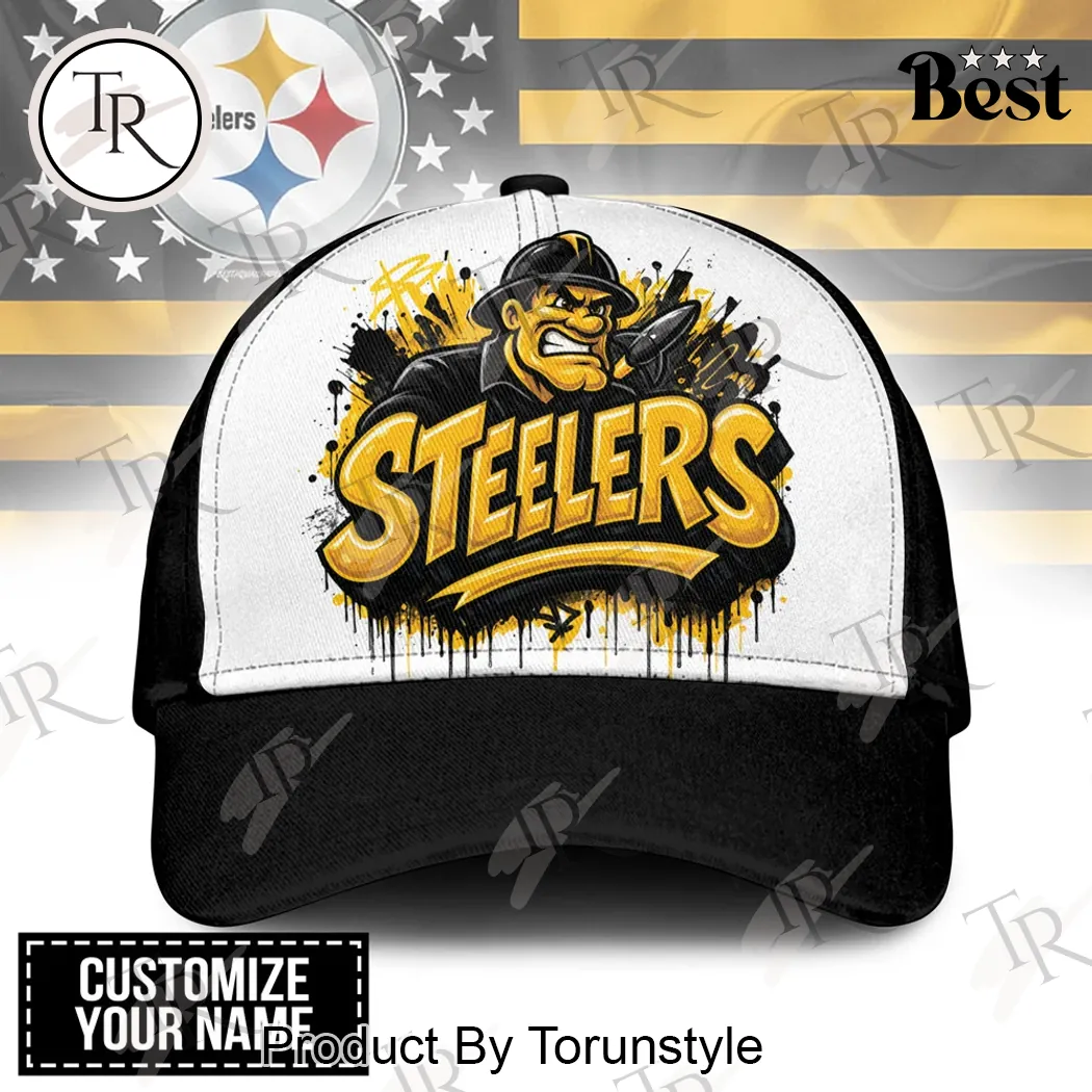 Pittsburgh Steelers Custom Graffiti Mascot Personalized NFL Baseball Cap Pittsburgh Steelers Custom Graffiti Mascot Personalized NFL Baseball Cap