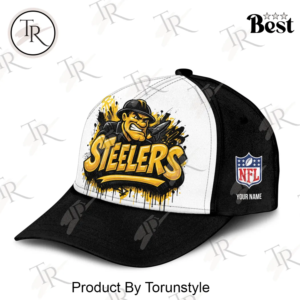Pittsburgh Steelers Custom Graffiti Mascot Personalized NFL Baseball Cap Pittsburgh Steelers Custom Graffiti Mascot Personalized NFL Baseball Cap