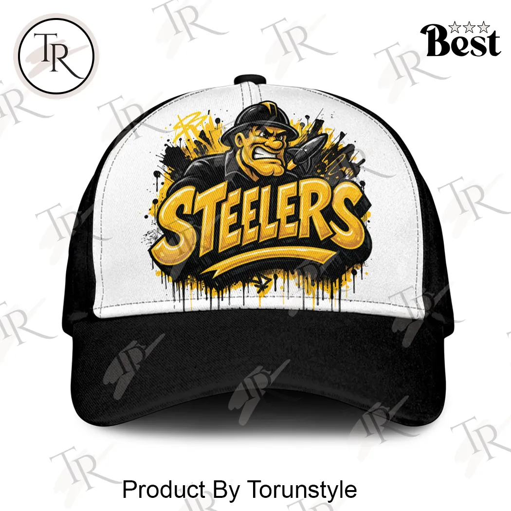 Pittsburgh Steelers Custom Graffiti Mascot Personalized NFL Baseball Cap Pittsburgh Steelers Custom Graffiti Mascot Personalized NFL Baseball Cap