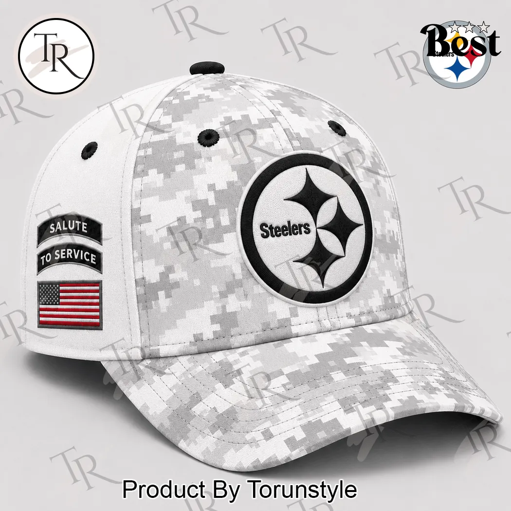 Pittsburgh Steelers NFL Salute to Service White Digital Camo Baseball Cap Pittsburgh Steelers NFL Salute to Service White Digital Camo Baseball Cap
