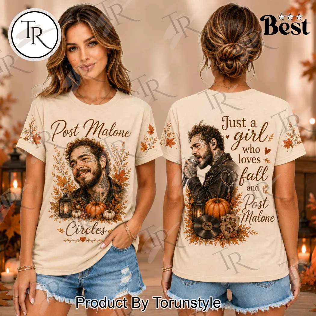 Post Malone Just A Girl Who Loves Fall Pumpkin Cozy Autumn Graphic T-Shirt Post Malone Just A Girl Who Loves Fall Pumpkin Cozy Autumn Graphic T-Shirt