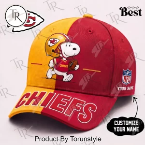 Kansas City Chiefs Snoopy Personalized Name Custom Game Day Baseball Cap