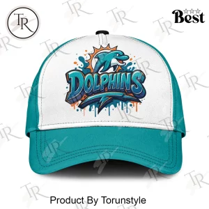 Miami Dolphins Personalized Custom Name Graffiti Splash NFL Baseball Cap