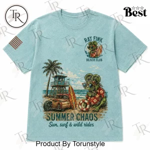 Rat Fink Summer Chaos Beach Club Kustom Kulture Distressed T-Shirt