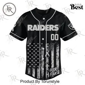 Las Vegas Raiders Breast Cancer Awareness Faith Over Fear Personalized Black Baseball Jersey