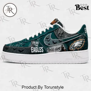 Philadelphia Eagles Personalized Halloween Spooky Fear The Team Air Force 1 Sneakers