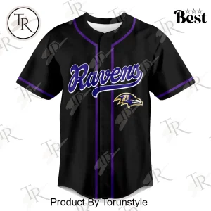 Baltimore Ravens God First Family Second Faith and Brotherhood Black Premium Baseball Jersey