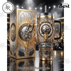 San Antonio Spurs Champions Dynasty Gold Silver Handled Tumbler