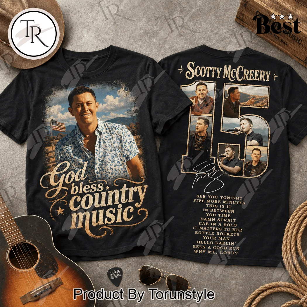 Scotty McCreery God Bless Country Music Vintage Double Sided T-Shirt Scotty McCreery God Bless Country Music Vintage Double Sided T-Shirt