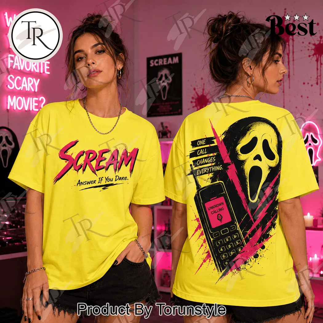 Scream Ghostface Unknown Calling Halloween Graphic T-Shirt Scream Ghostface Unknown Calling Halloween Graphic T-Shirt