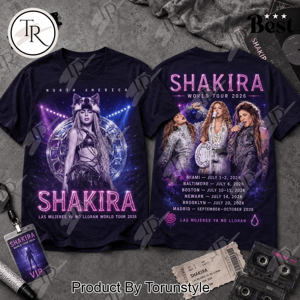 Shakira North America Tour 2026 Wolf Graphic Music Fan Graphic T-Shirt Shakira North America Tour 2026 Wolf Graphic Music Fan Graphic T-Shirt