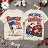 Retro Peanuts Snoopy Tropical Hibiscus Blue Premium T-Shirt Retro Peanuts Snoopy Tropical Hibiscus Blue Premium T-Shirt