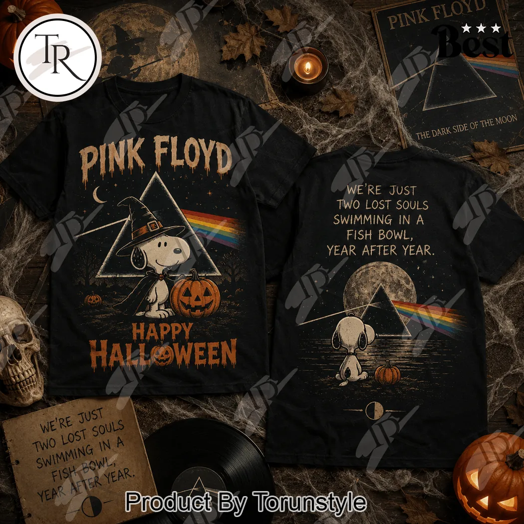 Snoopy Pink Floyd Happy Halloween Lost Souls Vintage Graphic T-Shirt Snoopy Pink Floyd Happy Halloween Lost Souls Vintage Graphic T-Shirt