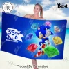 Sonic the Hedgehog 35th Anniversary Super Sonic Chaos Emeralds Commemorative Beach Towel Sonic the Hedgehog 35th Anniversary Super Sonic Chaos Emeralds Commemorative Beach Towel
