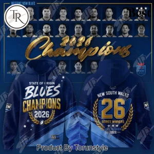 New South Wales Blues State of Origin 2026 Champions Commemorative Pullover Hoodie